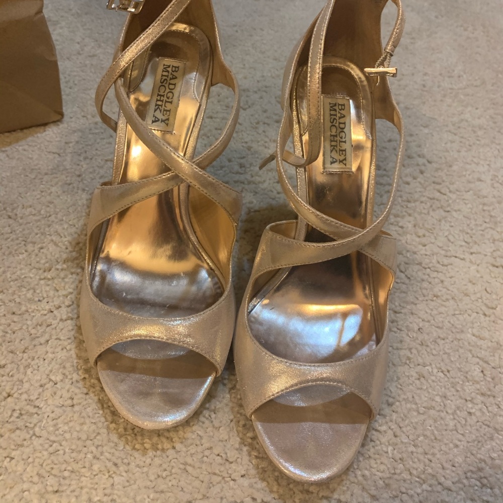 Rose gold glitter pumps